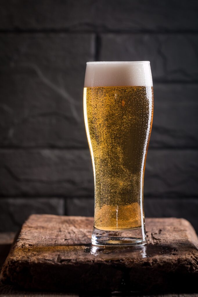 Glass of light beer